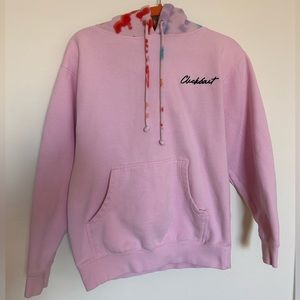 Checkast Pink Tie-Dye Hooded Pullover Sweatshirt